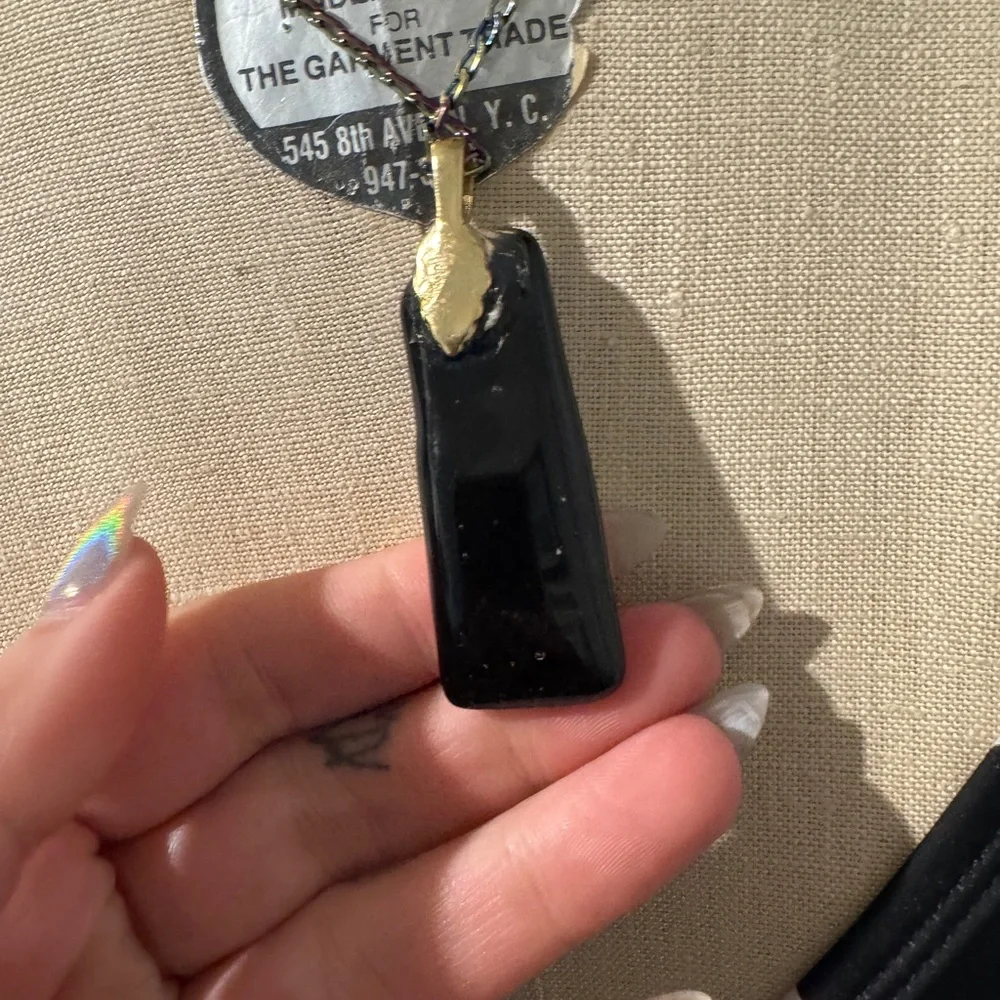 Colorful Rectangular Pendant Necklace - Picture 7 of 10